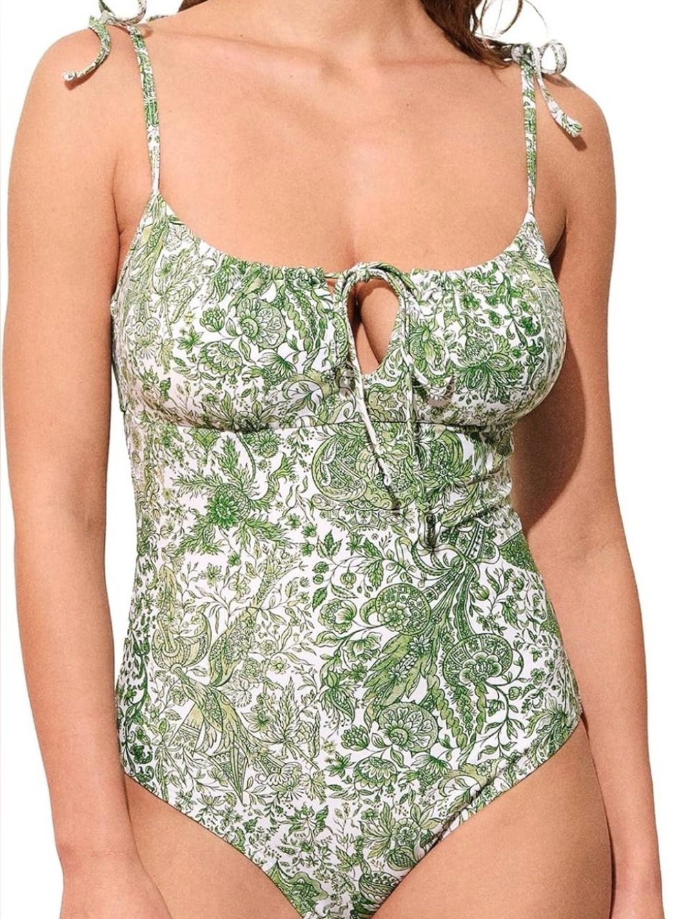 BERLOOK Womens One Piece Swimsuits Floral Drawstring Ruched Bathing Suit XS